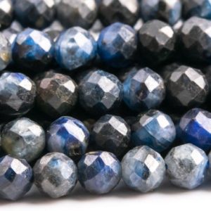Shop Kyanite Faceted Beads! 104 / 52 Pcs – 4MM Dark Blue Kyanite Beads Grade AB Genuine Natural Faceted Round Gemstone Loose Beads (117605) | Natural genuine faceted Kyanite beads for beading and jewelry making.  #jewelry #beads #beadedjewelry #diyjewelry #jewelrymaking #beadstore #beading #affiliate #ad