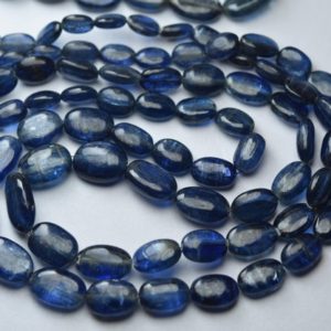 7 Inch Strand,Superb-Finest Quality,Natural Blue Kyanite Smooth Oval Beads,Size,8-10mm | Natural genuine other-shape Kyanite beads for beading and jewelry making.  #jewelry #beads #beadedjewelry #diyjewelry #jewelrymaking #beadstore #beading #affiliate #ad