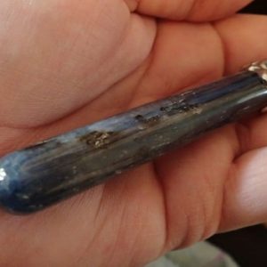 Shop Kyanite Points & Wands! Kyanite Polished Wand Pendant with Silver top | Natural genuine stones & crystals in various shapes & sizes. Buy raw cut, tumbled, or polished gemstones for making jewelry or crystal healing energy vibration raising reiki stones. #crystals #gemstones #crystalhealing #crystalsandgemstones #energyhealing #affiliate #ad