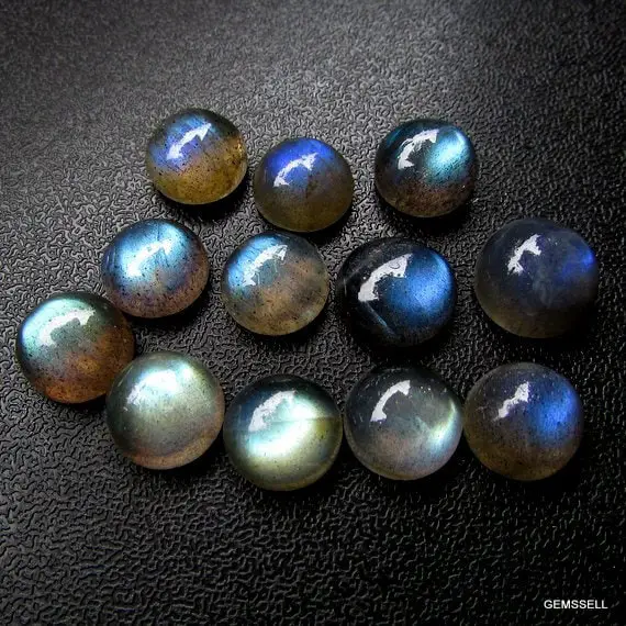 5 Pieces 8mm Labradorite Round Cabochon Loose Gemstone,  100% Natural Labradorite Cabochon Round Loose Gemstone, Aaa Quality Gemstone...