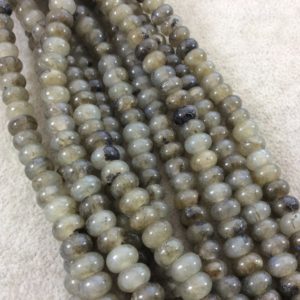 Shop Labradorite Rondelle Beads! 5mm x 8mm Glossy Finish Natural Grade A Labradorite Rondelle Shaped Beads with 2mm Holes – 8" Strand (Approx. 39 Beads) – LARGE HOLE BEADS | Natural genuine rondelle Labradorite beads for beading and jewelry making.  #jewelry #beads #beadedjewelry #diyjewelry #jewelrymaking #beadstore #beading #affiliate #ad