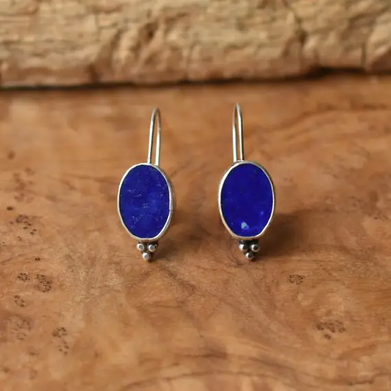 Ready To Ship - Lapis Piper Earrings - Lapis Lazuli Earrings - .925 Sterling Silver - Lapis Drop Earrings - Silversmith