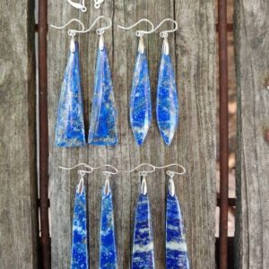Shop Lapis Lazuli Earrings! Unique lapis lazuli earrings.  Long lapis earrings.  Sterling silver lapis earrings | Natural genuine Lapis Lazuli earrings. Buy crystal jewelry, handmade handcrafted artisan jewelry for women.  Unique handmade gift ideas. #jewelry #beadedearrings #beadedjewelry #gift #shopping #handmadejewelry #fashion #style #product #earrings #affiliate #ad