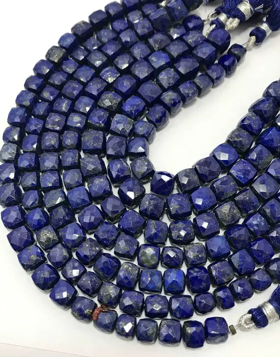 7 - 8 Mm Lapis Lazuli Faceted Box Gemstone Beads Sale / Faceted Beads / 8 Mm Faceted Beads Wholesale / Lapis Lazuli Jewllery / Beads Sale