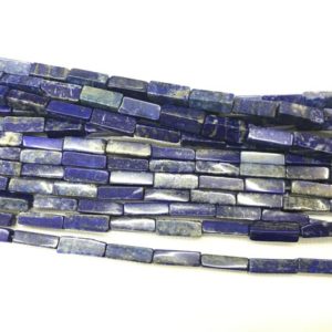 Shop Lapis Lazuli Bead Shapes! Natural Lapis Lazuli 4x13mm Cuboid Genuine Loose Blue Tube Beads 15 inch Jewelry Supply Bracelet Necklace Material Support | Natural genuine other-shape Lapis Lazuli beads for beading and jewelry making.  #jewelry #beads #beadedjewelry #diyjewelry #jewelrymaking #beadstore #beading #affiliate #ad
