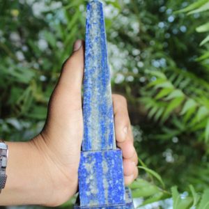 Shop Lapis Lazuli Points & Wands! Natural Large 190MM Blue Lapis Lazuli Healing Metaphysical Meditation Powered Reiki Obelisk Tower | Natural genuine stones & crystals in various shapes & sizes. Buy raw cut, tumbled, or polished gemstones for making jewelry or crystal healing energy vibration raising reiki stones. #crystals #gemstones #crystalhealing #crystalsandgemstones #energyhealing #affiliate #ad
