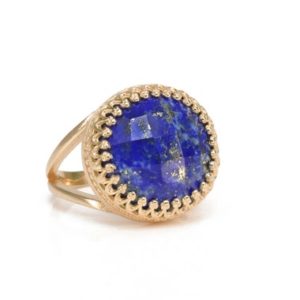 Lapis Ring · Rose Gold Ring · 14k Rose Gold Filled · Lapis Lazuli · Gemstone Ring · Gemstone Birthstone · September Ring For Mom | Natural genuine Lapis Lazuli rings, simple unique handcrafted gemstone rings. #rings #jewelry #shopping #gift #handmade #fashion #style #affiliate #ad