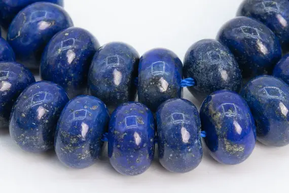 Lapis Lazuli Gemstone Beads 10x6mm Blue Rondelle A Quality Loose Beads (102231)