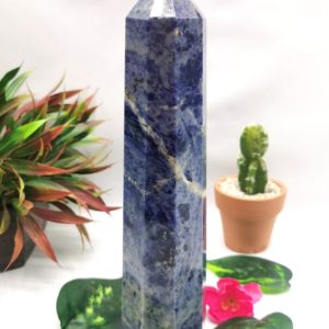 Shop Sodalite Points & Wands! Large 8-face Sodalite point/wand/tower -handmade carvings – energy/chakra/reiki – 9.5 in (24 cms) height and 1.18 kg (2.60 lb) | Natural genuine stones & crystals in various shapes & sizes. Buy raw cut, tumbled, or polished gemstones for making jewelry or crystal healing energy vibration raising reiki stones. #crystals #gemstones #crystalhealing #crystalsandgemstones #energyhealing #affiliate #ad