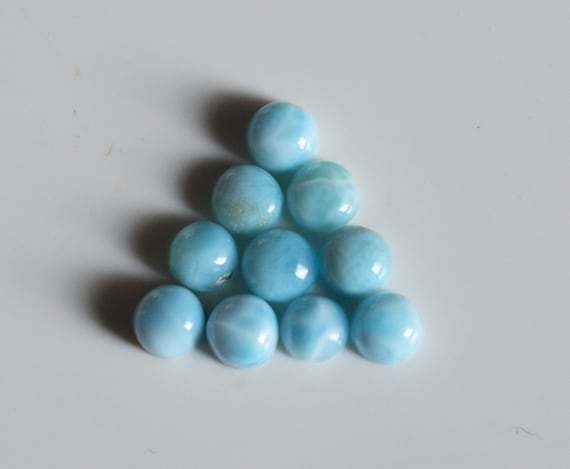 Larimar, Natural Larimar Cabochon, Flatback, Round Shape, Aaa Grade Larimar, Dominican Larimar, Larimar Gemstones, Calibrated Size Available