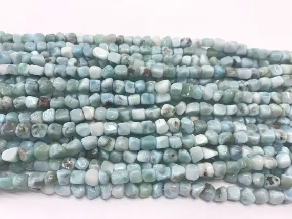 Natural Blue Larimar 4-6mm Nugget Freeshape Genuine Beads 15 Inch Jewelry Supply Bracelet Necklace Material Support Wholesale