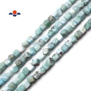 Natural Larimar Irregular Pebble Cube Nugget Beads 4-5mm 15.5" Strand | Natural genuine chip Larimar beads for beading and jewelry making.  #jewelry #beads #beadedjewelry #diyjewelry #jewelrymaking #beadstore #beading #affiliate #ad