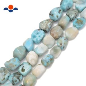 Shop Larimar Chip & Nugget Beads! Larimar Tumbled Nugget Beads 8x12mm 10x12mm 12x16mm 13x18mm 18x25mm 15.5‘’ Strnd | Natural genuine chip Larimar beads for beading and jewelry making.  #jewelry #beads #beadedjewelry #diyjewelry #jewelrymaking #beadstore #beading #affiliate #ad