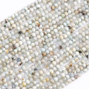 Shop Larimar Faceted Beads! 2MM Milky Larimar Beads Grade AB Genuine Natural Gemstone Full Strand Faceted Round Loose Beads 15.5" Bulk Lot Options (117641-3968) | Natural genuine faceted Larimar beads for beading and jewelry making.  #jewelry #beads #beadedjewelry #diyjewelry #jewelrymaking #beadstore #beading #affiliate #ad