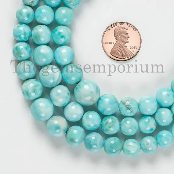 Larimar  Round Shape Gemstone Beads, 4.5-10mm Larimar Plain Beads, Larimar Smooth Beads, Larimar Round Shape Beads, Larimar Beads, Larimar