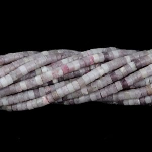 Shop Lepidolite Bead Shapes! 4X2MM Lilac Lepidolite Gemstone Heishi Discs beads Loose Beads (P16) | Natural genuine other-shape Lepidolite beads for beading and jewelry making.  #jewelry #beads #beadedjewelry #diyjewelry #jewelrymaking #beadstore #beading #affiliate #ad