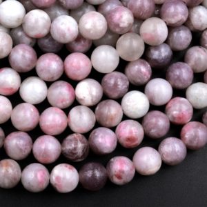 Natural Lilac Rose Lepidolite 4mm 6mm 8mm 10mm Round Beads 15.5" Strand | Natural genuine round Lepidolite beads for beading and jewelry making.  #jewelry #beads #beadedjewelry #diyjewelry #jewelrymaking #beadstore #beading #affiliate #ad