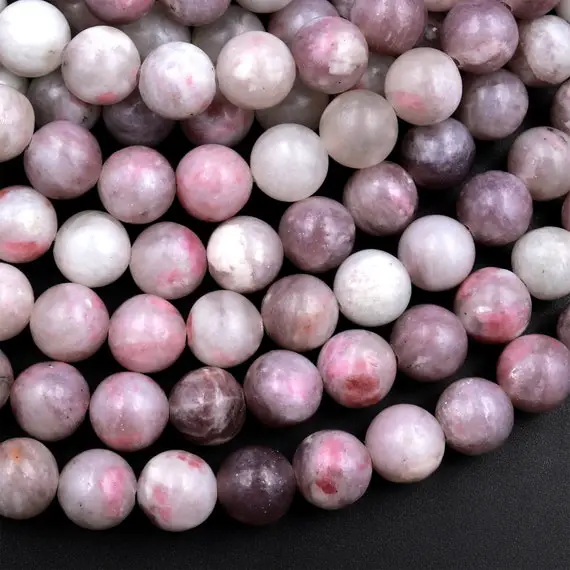 Natural Lilac Rose Lepidolite 4mm 6mm 8mm 10mm Round Beads 15.5" Strand