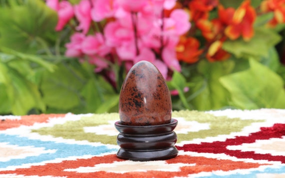 Red Brown Mahogany Obsidian 68mm Yoni Natural Egg Healing Crystal Reiki Chakra Hugo Rocks Egg