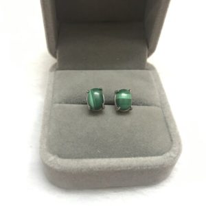 Shop Malachite Earrings! Natural 6x8mm Oval Green Malachite Genuine Gemstone Earrings —1 Pair (2pcs) | Natural genuine Malachite earrings. Buy crystal jewelry, handmade handcrafted artisan jewelry for women.  Unique handmade gift ideas. #jewelry #beadedearrings #beadedjewelry #gift #shopping #handmadejewelry #fashion #style #product #earrings #affiliate #ad