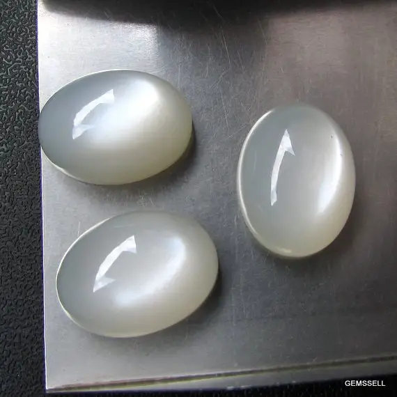 1 Pieces 13x18mm White Moonstone Cabochon Oval Loose Gemstone, White Moonstone Oval Cabochon Loose Gemstone, Moonstone Cabochon Gemstone