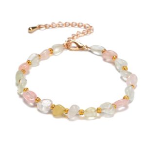 Shop Morganite Chip & Nugget Beads! Morganite Nugget Beaded Bracelet Gold Plated Clasp Bead Size 5-8mm 7.5" Length | Natural genuine chip Morganite beads for beading and jewelry making.  #jewelry #beads #beadedjewelry #diyjewelry #jewelrymaking #beadstore #beading #affiliate #ad