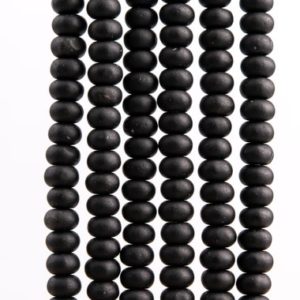 Shop Obsidian Rondelle Beads! Genuine Natural Obsidian Gemstone Beads 6x4MM Matte Black Rondelle A Quality Loose Beads (117567) | Natural genuine rondelle Obsidian beads for beading and jewelry making.  #jewelry #beads #beadedjewelry #diyjewelry #jewelrymaking #beadstore #beading #affiliate #ad