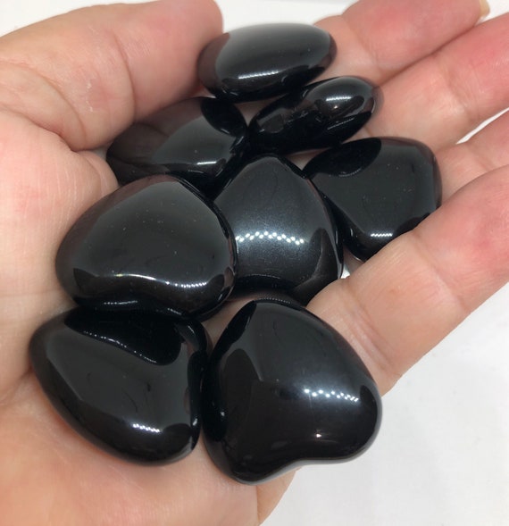 Black Obsidian Small Gemstone Puffy Heart, Creative Stone, Healing Crystal, Healing Stone, Gemstone Stone, Spiritual Stone