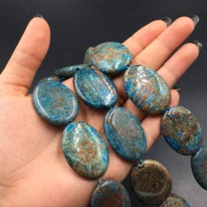 Natural Ocean Jasper Oval Beads 25x35mm Large Blue Brown Ocean Jasper Beads Gemstone Beads Oval Beads Jewelry making Supplies bulk wholesale | Natural genuine other-shape Ocean Jasper beads for beading and jewelry making.  #jewelry #beads #beadedjewelry #diyjewelry #jewelrymaking #beadstore #beading #affiliate #ad