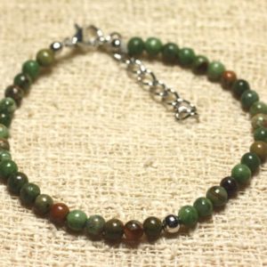 Shop Opal Bracelets! Bracelet 925 sterling silver and semi precious Opal green 4 mm | Natural genuine Opal bracelets. Buy crystal jewelry, handmade handcrafted artisan jewelry for women.  Unique handmade gift ideas. #jewelry #beadedbracelets #beadedjewelry #gift #shopping #handmadejewelry #fashion #style #product #bracelets #affiliate #ad