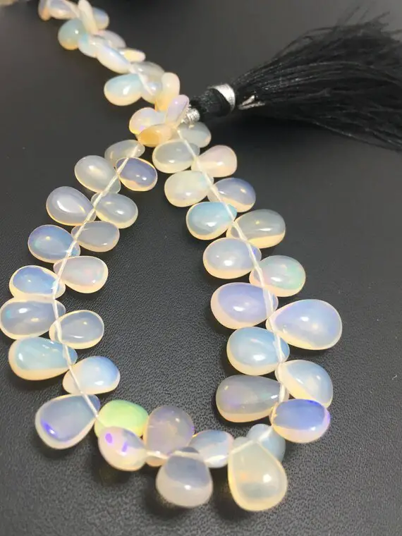 Rare 8 Inch Strand Of Brown Ethiopain Opal Plain Smooth Pears 4x6  To 6x8 Mm  /gemstone Beads/semi Precious Beads/ethiopain Opal Pears