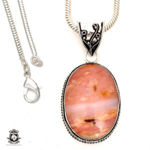 Shop Opal Pendants! Peruvian PINK OPAL Pendant & FREE 3MM Italian Snake Chain V1699 | Natural genuine Opal pendants. Buy crystal jewelry, handmade handcrafted artisan jewelry for women.  Unique handmade gift ideas. #jewelry #beadedpendants #beadedjewelry #gift #shopping #handmadejewelry #fashion #style #product #pendants #affiliate #ad