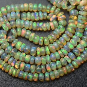 Shop Opal Rondelle Beads! 11 Inches strand,Finest Quality,Natural Ethiopian Opal Smooth Rondelles.4.50-4.00mm | Natural genuine rondelle Opal beads for beading and jewelry making.  #jewelry #beads #beadedjewelry #diyjewelry #jewelrymaking #beadstore #beading #affiliate #ad