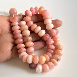 Shop Opal Rondelle Beads! Pink Opal Smooth Rondelle Beads, 12mm/11mm/6-7mm Natural Peruvian Pink Opal Rondelle Beads, 16 Inch Strand, GDS1740 | Natural genuine rondelle Opal beads for beading and jewelry making.  #jewelry #beads #beadedjewelry #diyjewelry #jewelrymaking #beadstore #beading #affiliate #ad