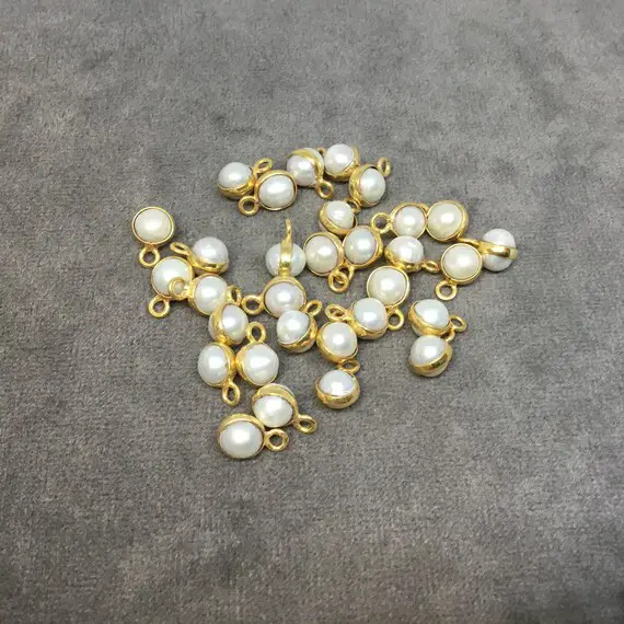 Freshwater Pearl Bezels, Pearl Links, Gold Plated Pearl Pendants And Connectors