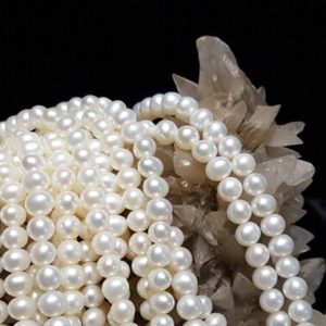 Shop Pearl Round Beads! High Quality Genuine Freshwater Pearl Round Beads, 4-4.5mm, 16 Inch Full Strand, Beautiful All Natural Iridescent Color, Incredible Luster | Natural genuine round Pearl beads for beading and jewelry making.  #jewelry #beads #beadedjewelry #diyjewelry #jewelrymaking #beadstore #beading #affiliate #ad