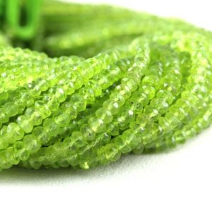 Shop Peridot Faceted Beads! AAA Quality  13" Natural Peridot Rondelle Beads,Birthstone Beads,Peridot Gemstone,4-4.5MM,Faceted Gemstone,Making Jewelry,Wholesale Price | Natural genuine faceted Peridot beads for beading and jewelry making.  #jewelry #beads #beadedjewelry #diyjewelry #jewelrymaking #beadstore #beading #affiliate #ad