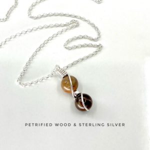 Shop Petrified Wood Pendants! Petrified Wood, Tiny Wood Pendant, Crystal Necklace, 925 Sterling Silver, Nature Gift | Natural genuine Petrified Wood pendants. Buy crystal jewelry, handmade handcrafted artisan jewelry for women.  Unique handmade gift ideas. #jewelry #beadedpendants #beadedjewelry #gift #shopping #handmadejewelry #fashion #style #product #pendants #affiliate #ad