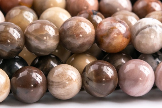 Genuine Natural Petrified Wood Jasper Gemstone Beads 8mm Multicolor Round Aaa Quality Loose Beads (117616)