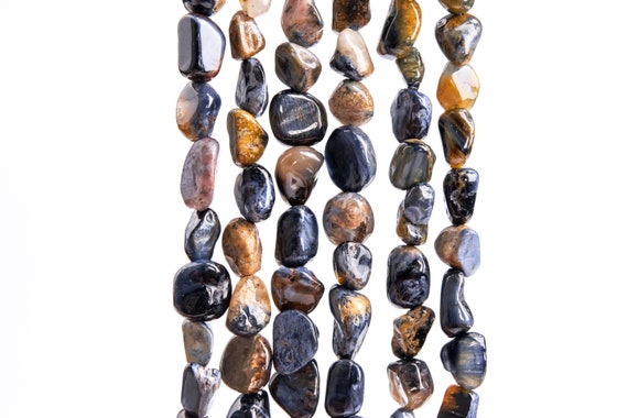 Genuine Natural Colombian Pietersite Gemstone Beads 5-10mm Multicolor Pebble Chips A Quality Loose Beads (117268)