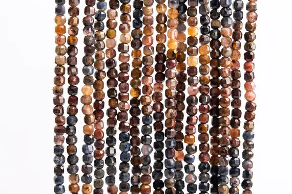 Genuine Natural Pietersite Gemstone Beads 2-3mm Multicolor Beveled Edge Faceted Cube Aaa Quality Loose Beads (117524)
