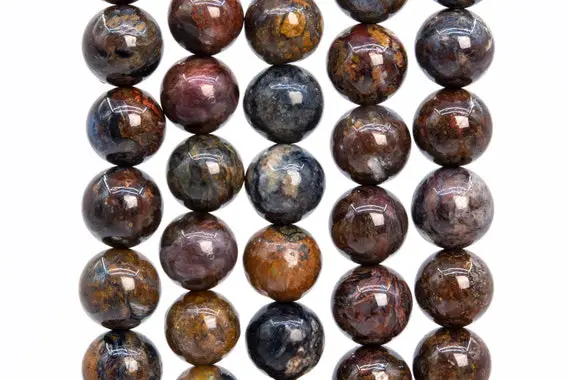 Genuine Natural Pietersite Gemstone Beads 12mm Blue Brown Round Aa Quality Loose Beads (112663)