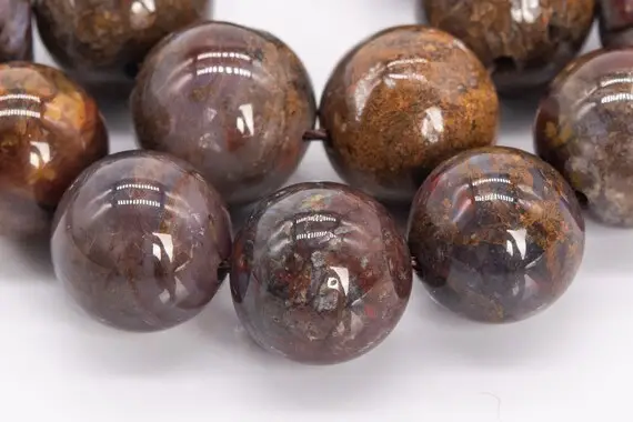 Genuine Natural Colombian Pietersite Gemstone Beads 10mm Brown Round Aa Quality Loose Beads (111977)