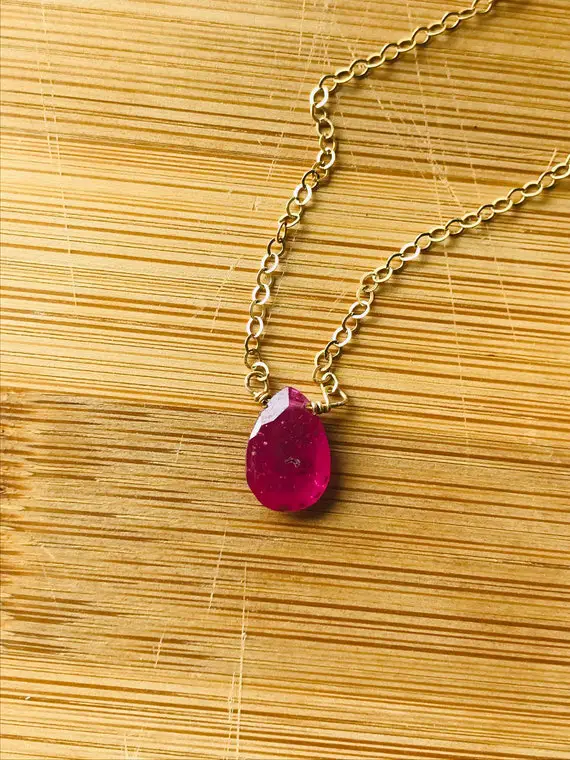 Valentine's Day Gift Sapphire Necklace Pink Sapphire Necklace Gemstone  Necklace September Birthstone Genuine Sapphire Necklace