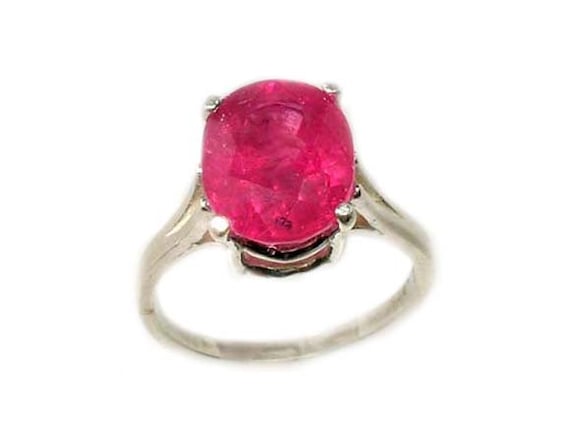 Bright Pink Red Sapphire Ring Antique Gemstone 19th Century Hot Pink Sapphire Oval Medieval Sorcery Psychic Talisman Black Magic Gem #63694