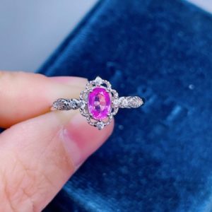Shop Pink Sapphire Rings! Sapphire Ring | Sterling Silver Ring | Faceted Sapphire | Real Pink Sapphire | Promise Ring | Rings For Women | Anniversary Gift For Her | Natural genuine Pink Sapphire rings, simple unique handcrafted gemstone rings. #rings #jewelry #shopping #gift #handmade #fashion #style #affiliate #ad