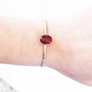 Pink Tourmaline Rubellite and Sterling Silver Oval Bezel Set Bangle Bracelet | Natural genuine Array bracelets. Buy crystal jewelry, handmade handcrafted artisan jewelry for women.  Unique handmade gift ideas. #jewelry #beadedbracelets #beadedjewelry #gift #shopping #handmadejewelry #fashion #style #product #bracelets #affiliate #ad