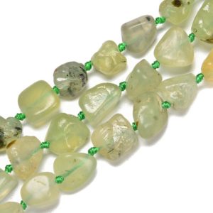 Shop Prehnite Chip & Nugget Beads! Natural Prehnite Rough Pebble Nugget Beads Size 10-15mm 15.5'' Strand | Natural genuine chip Prehnite beads for beading and jewelry making.  #jewelry #beads #beadedjewelry #diyjewelry #jewelrymaking #beadstore #beading #affiliate #ad