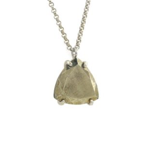Shop Pyrite Pendants! Big Triangle Pendant Necklace · Pyrite Necklace · Silver Gemstone Necklace · Raw Stone Pendant · Trillion Necklace For Women | Natural genuine Pyrite pendants. Buy crystal jewelry, handmade handcrafted artisan jewelry for women.  Unique handmade gift ideas. #jewelry #beadedpendants #beadedjewelry #gift #shopping #handmadejewelry #fashion #style #product #pendants #affiliate #ad