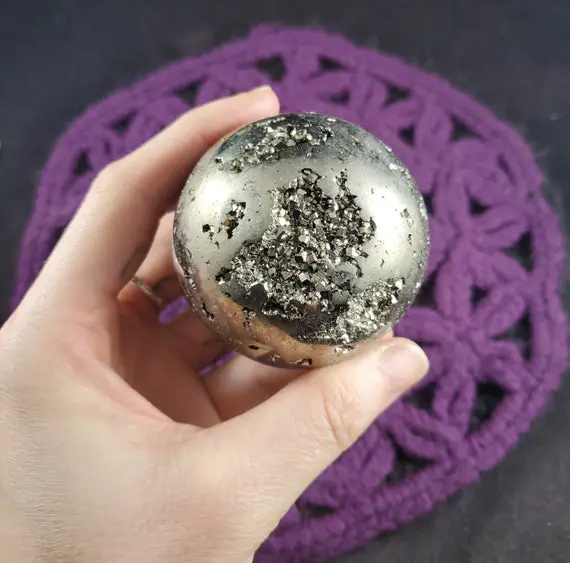 Pyrite Sphere 58mm Crystal Ball Stone Polished Unique Natural High Quality Peru Shiny Fools Gold Choose Your Stand